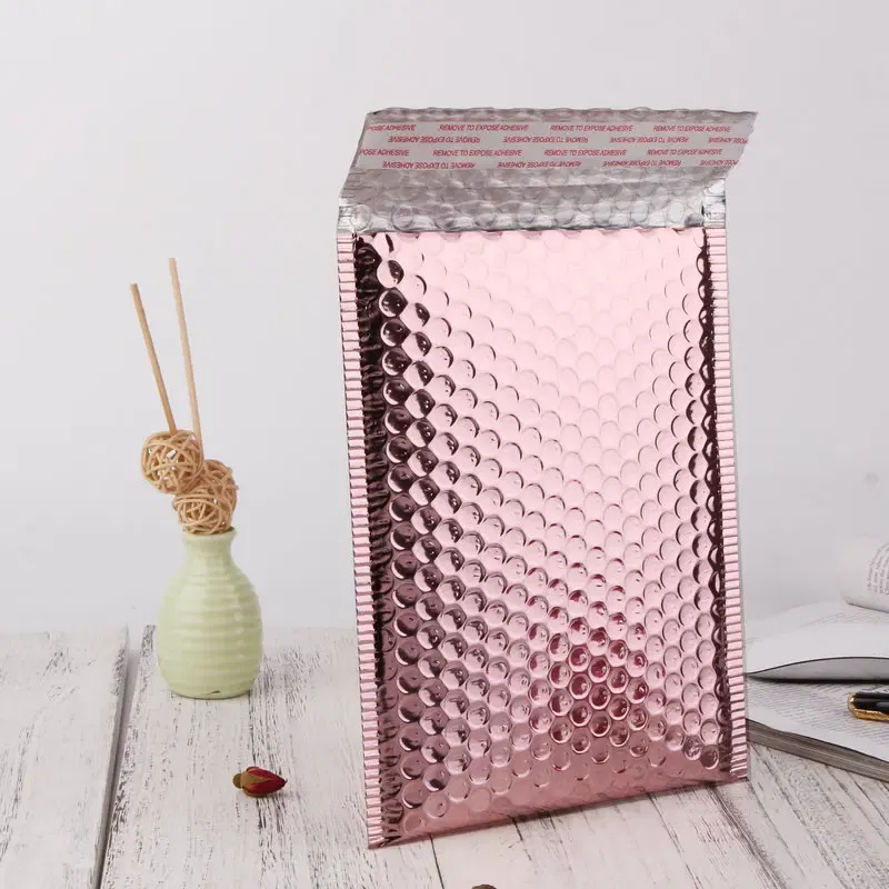Color: Deep Sapphire, Gift Box Size: 15.5x10.5x8.5cm, Gift Bag Size: 9x15cm - 10pcs Multi-Size Rose Gold Aluminum Foil Shipping Mailing Bags Waterproof Express Bubble Bags for Gift Packaging Envelope