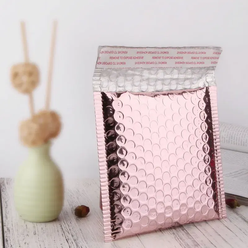 Color: Deep Sapphire, Gift Box Size: 15.5x10.5x8.5cm, Gift Bag Size: 9x15cm - 10pcs Multi-Size Rose Gold Aluminum Foil Shipping Mailing Bags Waterproof Express Bubble Bags for Gift Packaging Envelope