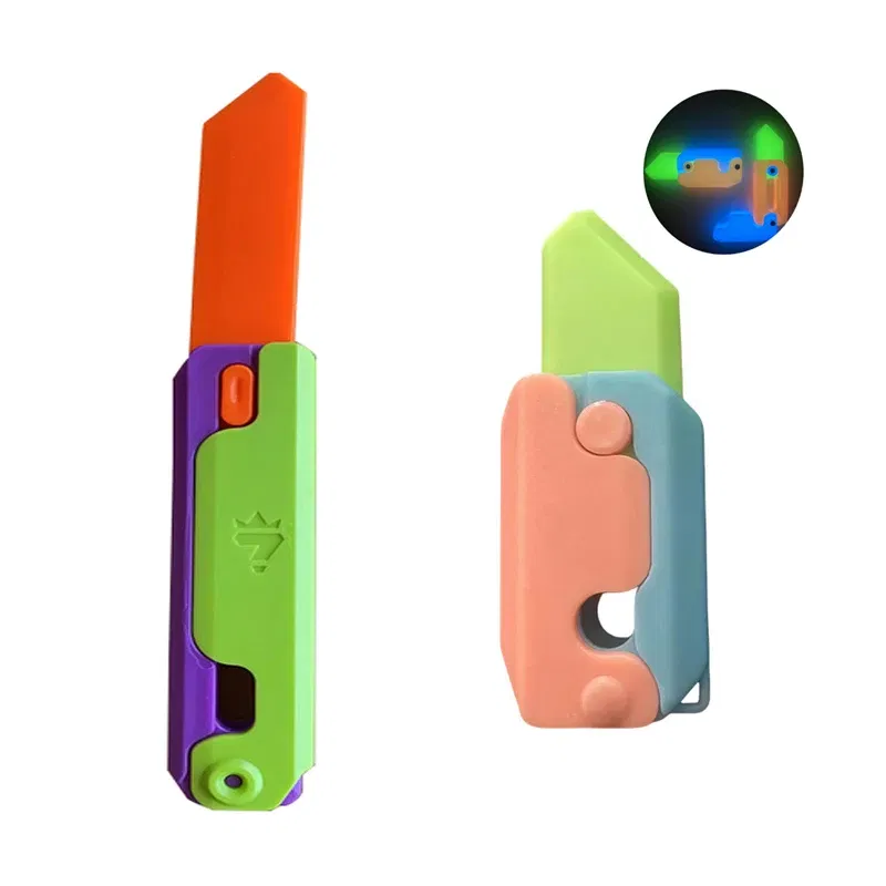 Color: WHITE, Ships From: CHINA - Gravity Folding Claw Knife Radish Knife 3d Printing Gravity Knife Small Radish Knife Push Card Decompression Fidget Mini Toy