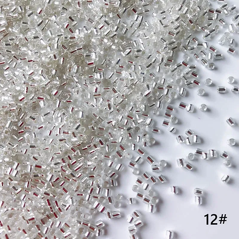 Color: Silver, Item Diameter: 2mm - 2mm Glass Seed Loose Beads Silver Color Inner Long Tube Charms DIY Craft Bracelet Jewelry Making Supplies Necklace Accessories
