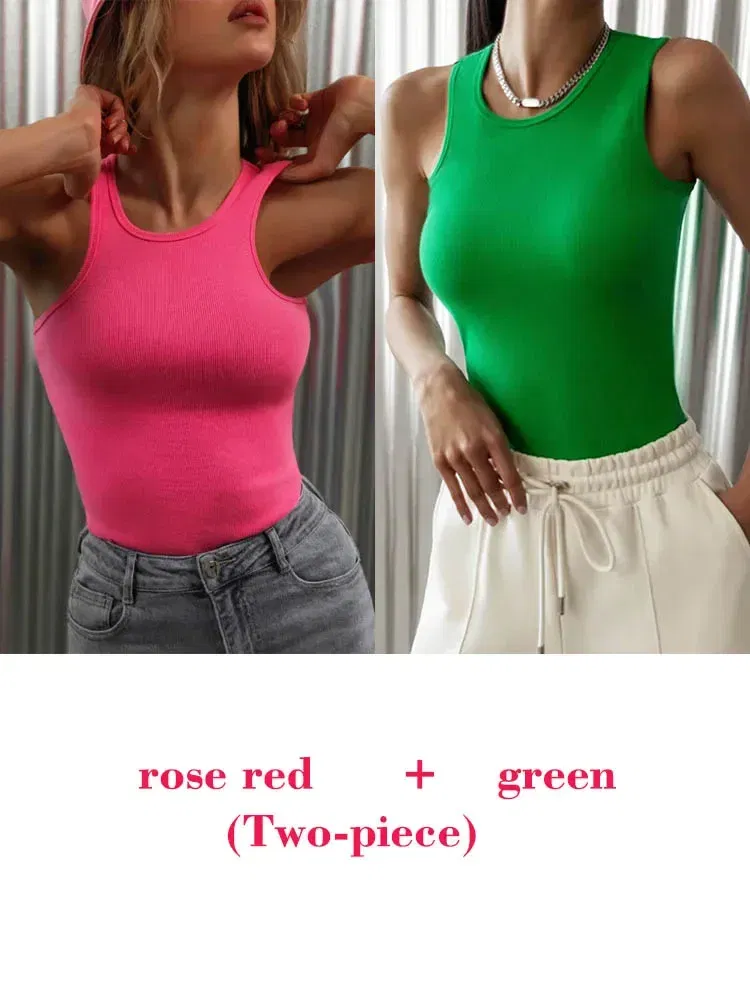 Color: Chocolate, Size: M - Women's Tees Sleeveless 100% Cotton Tops Summer O Neck Tanks & Camis Vest Slim Solid Sexy Crop Tops for Women Fashion