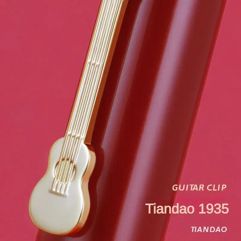 Color: Red, Nib Size: M - Jinhao 1935 TIANDAO Fountain Pen Luxury Guitar Clip F/M Sword Nib Writing Calligraphy Ink Pens Office School Supplies Stationary