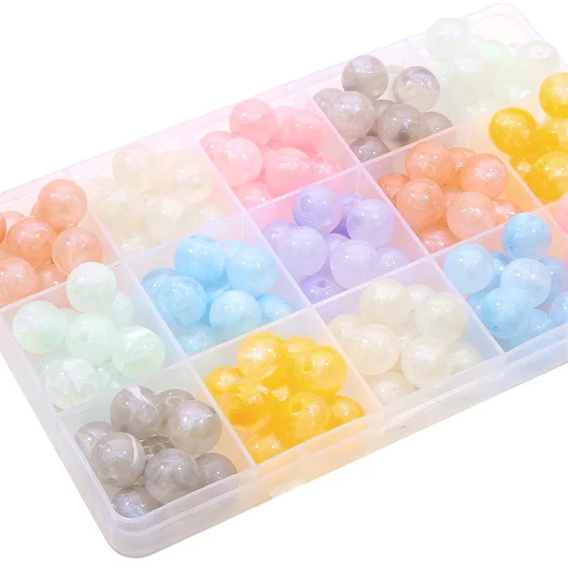 Color: Silver, Ships From: CN - 20/50pcs 8/12mm Acrylic Round Pearl Luster Beads for Earring Necklace Keychain DIY Jewelry Making