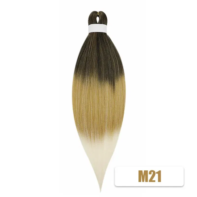 Color: T#27/613, Stretched Length: 26inches, Bulk Buy: 3Pcs/Lot - Kanekalon 26inch Hot Water Set Pre Stretched Jumbo Braiding Hair Box Twist Braids Synthetic Hair Extensions For Women Soft Yaki