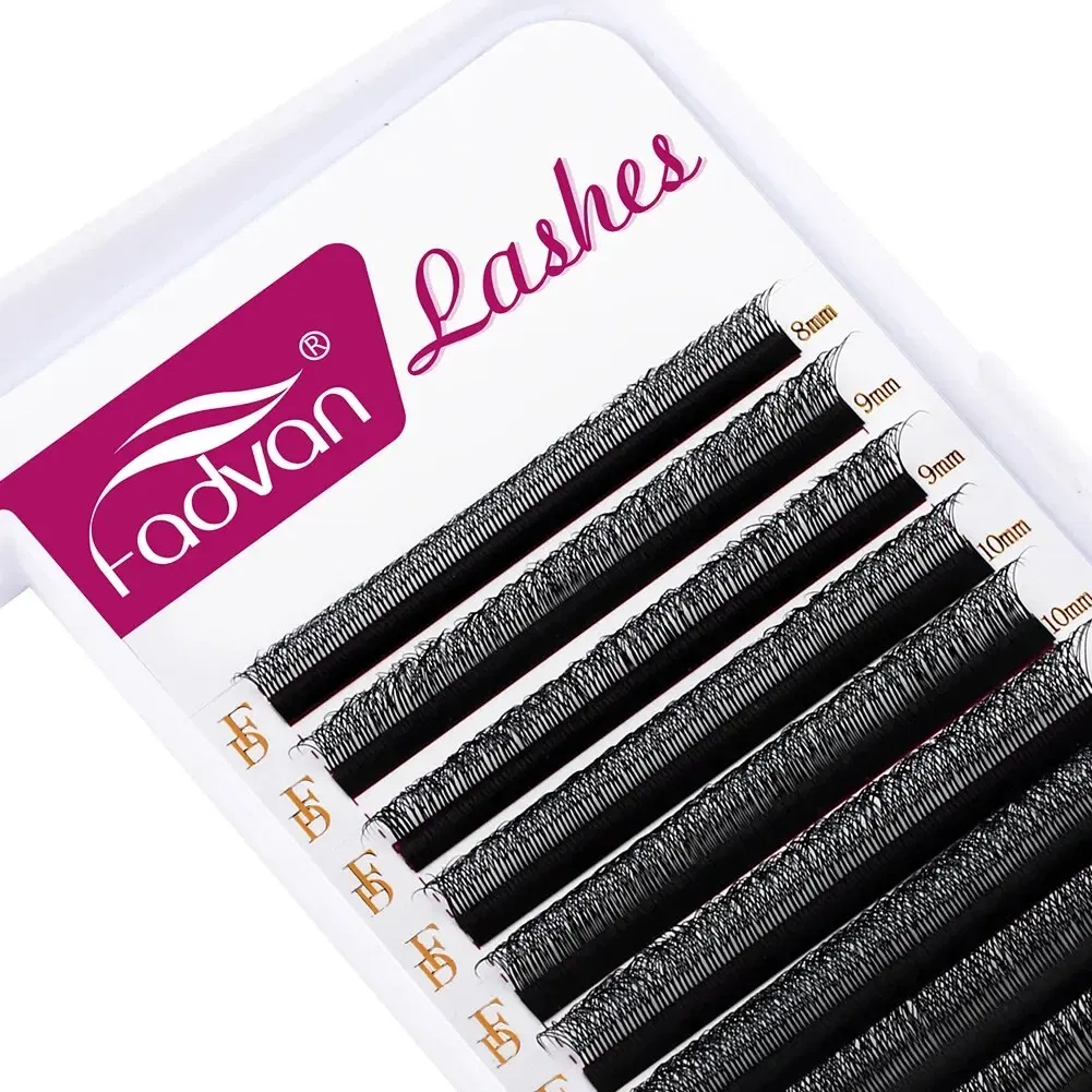 Curl: D, Length: 11mm - Fadvan 4D W In Shape Eyelash Extension Premade Volume Fans Soft Style Mink Easy To Embellish Natural False Eyelashes