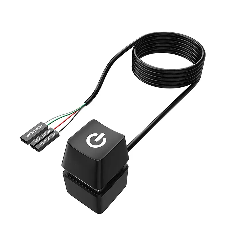 Color: Green - TEUCER 1.65/5/10m LED Lights Computer Desktop Switch PC Motherboard External Start Power Button Extension Cable for Home Office