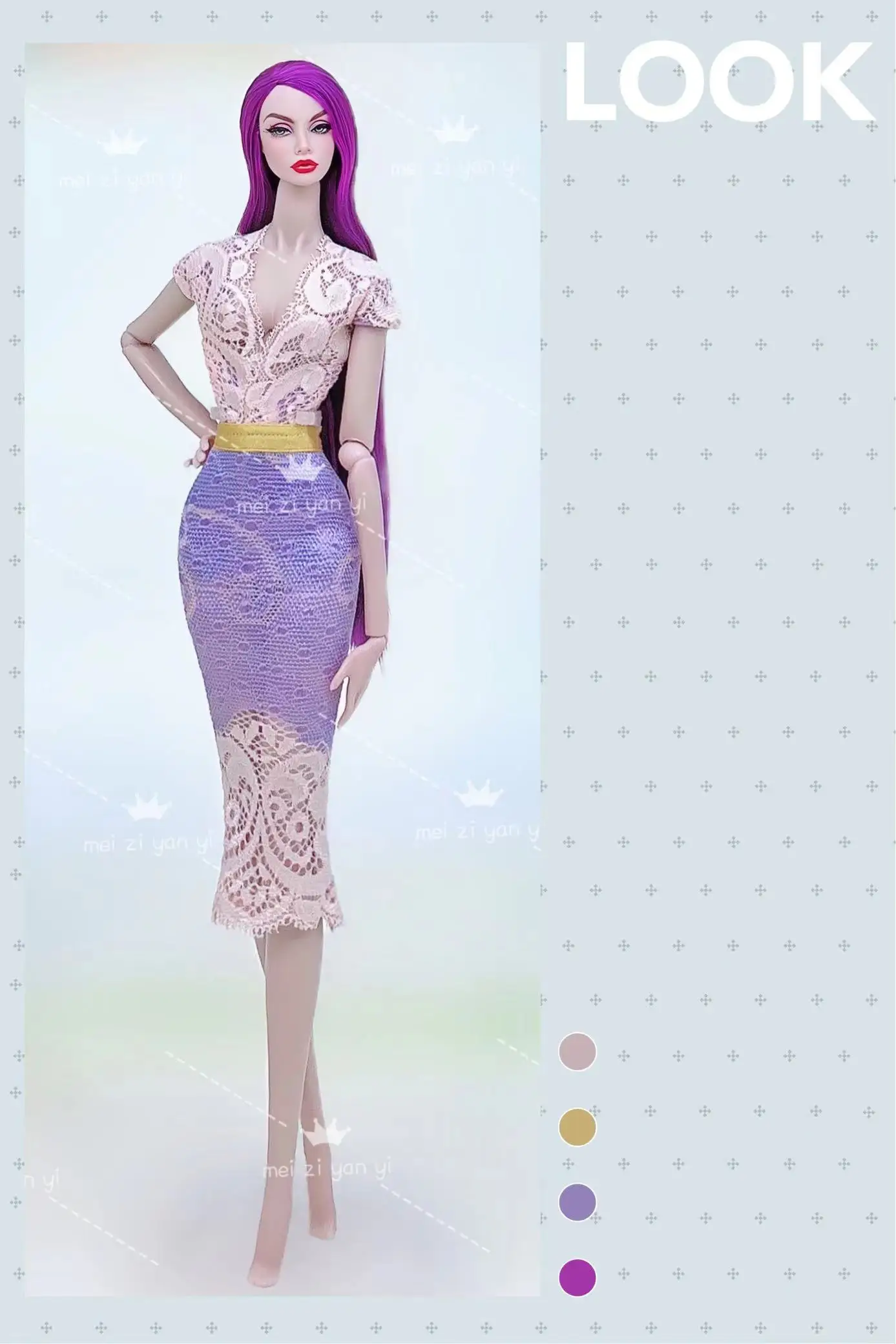 Color: Dark Khaki - Clothes for barbie doll accessories Dress