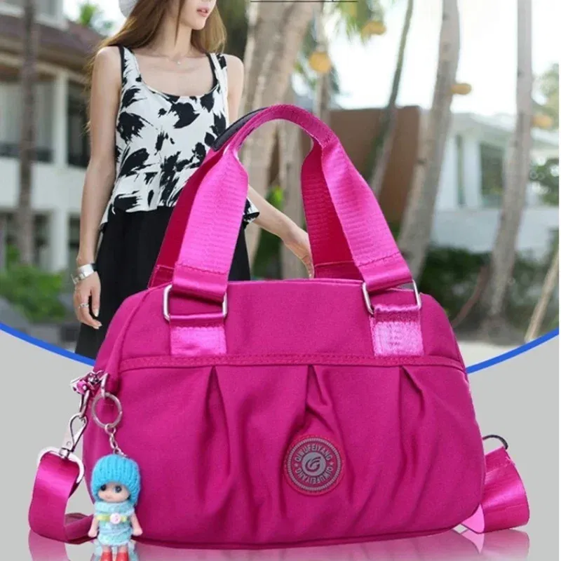Color: Beige - New Women Bag Nylon Waterproof Messenger Bags For Lady Crossbody Shoulder Bag Casual Handbags High Quality Multifunctional