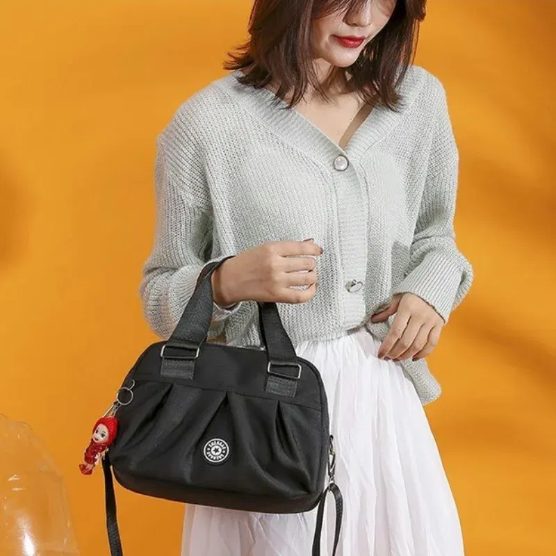 Color: Beige - New Women Bag Nylon Waterproof Messenger Bags For Lady Crossbody Shoulder Bag Casual Handbags High Quality Multifunctional