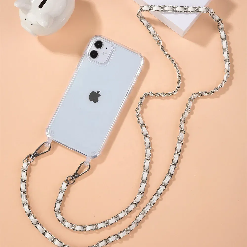 Color: Sky blue, Bundle: Case & Strap, Material: PC - Crossbody Lanyard Necklace Pearl Bracelet Phone Case with Chain for Iphone 13 12 14 Pro Max 15 X XS 6S 7 8 Plus Cover with Strap
