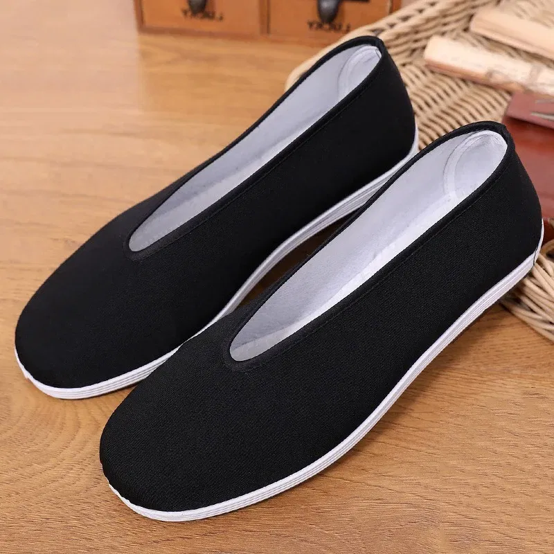 Color: Army Green, Shoe Size: 40 - Men's Traditional Chinese Kung Fu Cotton Cloth Shoes Tai-chi Martial Art Training Sneakers Breathable Wearable Sport Footwear