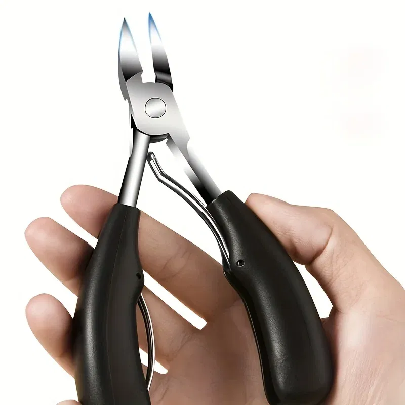 Color: army green - Professional Grade Concave Stainless Steel Nail Clippers for Thick Nails and Ingrown Toenails Sharp Curved Blade for Easy Trimmi