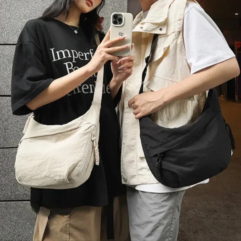 Color: green - Trendy Women's Soft Cloth Shoulder Bag Solid Color Student Casual Style Big Handbags Crossbody Bags for Women Shoulder Hobos Bag