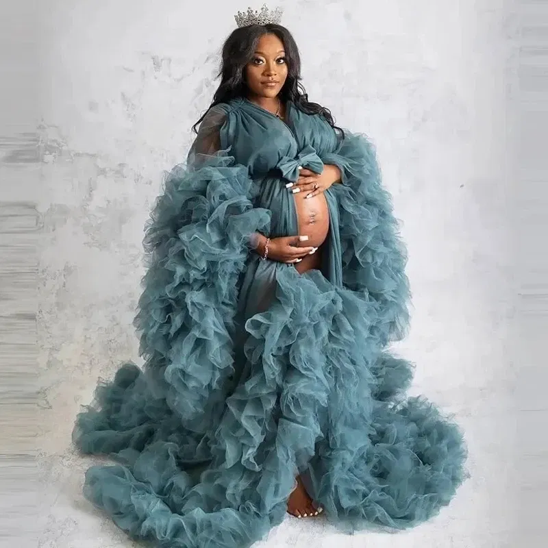 Color: Pink, Maternity Size: XL, Ships From: CHINA - Tulle Long Maternity Dress Photoshoot п?»?°?‚ь?µ photography dresses baby shower dresses for pregnant woman п?»?°?‚ь?µ д?»я ?±?µр