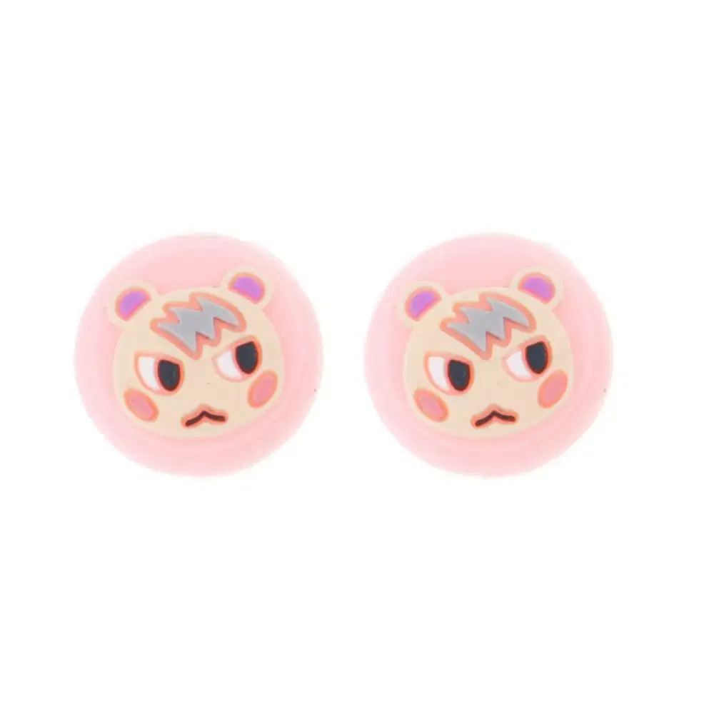 Color: Pink - 2pcs Cherry Pink Lemon For Nintendo Switch Lite OLED Analog Thumb Grip Nintend Swith Joy Con JoyCon Controller Joystick Cap Game