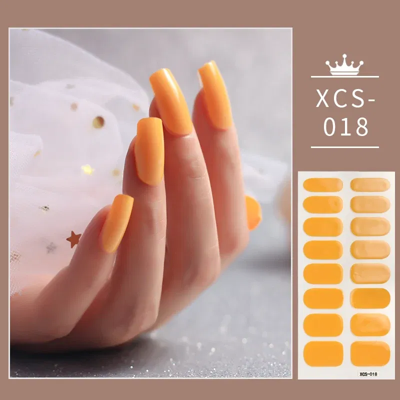 Color: Titanium - 1pc Nail Art Sticker Laser Shiny Sequins Polish Wraps Double Ended Adhesive Strips Fashion Stickers Manicure Decor