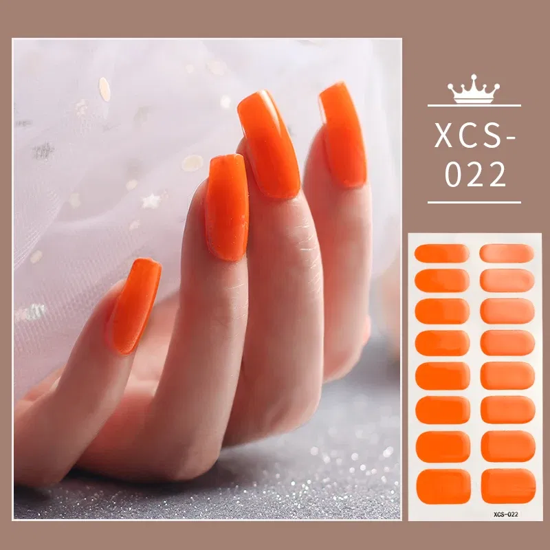 Color: Titanium - 1pc Nail Art Sticker Laser Shiny Sequins Polish Wraps Double Ended Adhesive Strips Fashion Stickers Manicure Decor