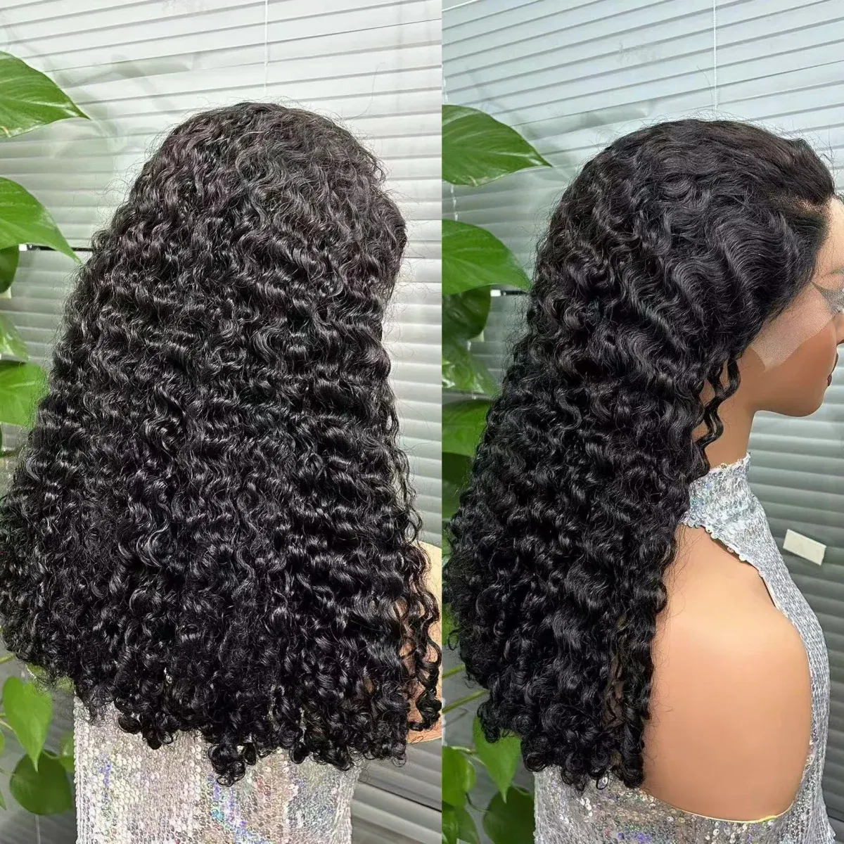Color: #1B, Ships From: CHINA, Stretched Length: 14inches, Density: 300%, Lace Size: 13x4 - 300% Density 12A Double Drawn 13x4 Lace Front Bouncy Curly Human Hair Wigs Natural Burmese Curly Remy Hair Wigs for Black Women