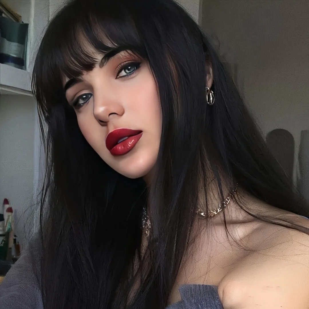 Color: T1B/33, Stretched Length: 26inches, Bulk Buy: 1pc - 26" Long Straight Synthetic Wig for Women with Bangs - Heat Resistant, Natural Soft Hair