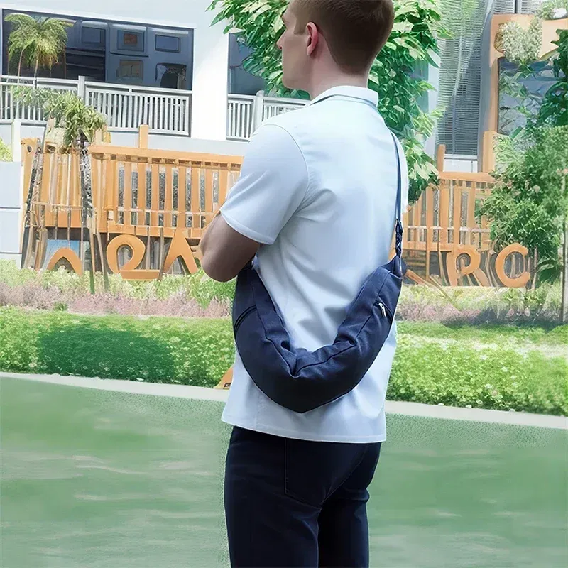 Color: black - Multifunctional Neck Pillow Crossbody Bag, Unisex Student Travel Pack, Convenient, Space-Saving Pillow Bag