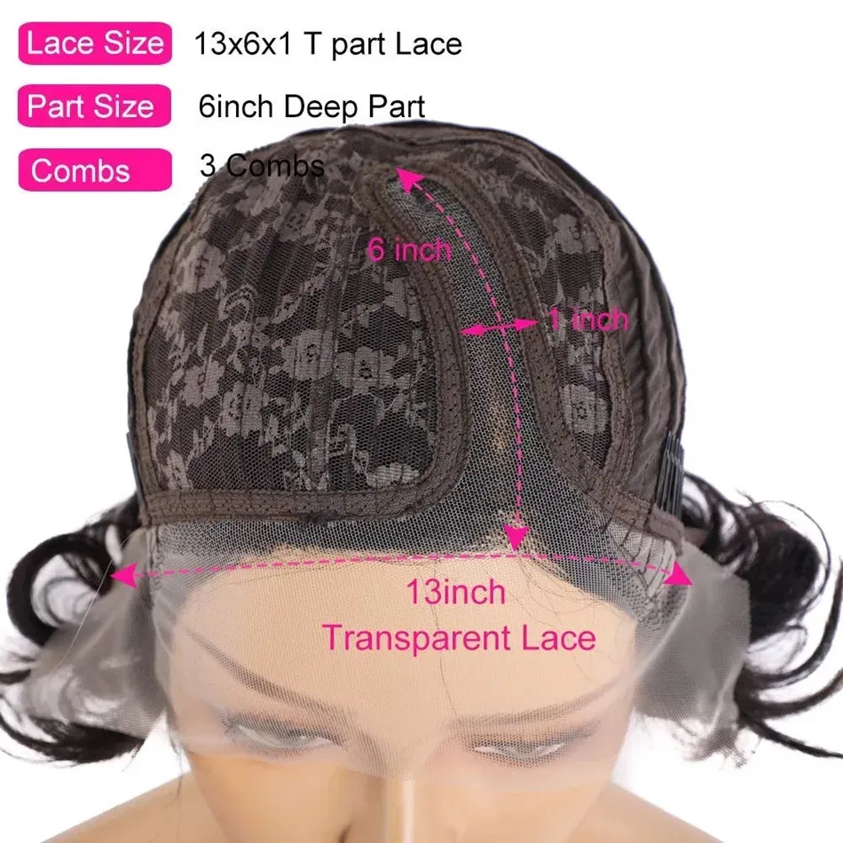 Natural Body Wave Lace Front Wig Short Bob Wigs For Women Human Hair 13x1 hd Lace Frontal Wigs Brazilian Remy Hair Women's Wigs