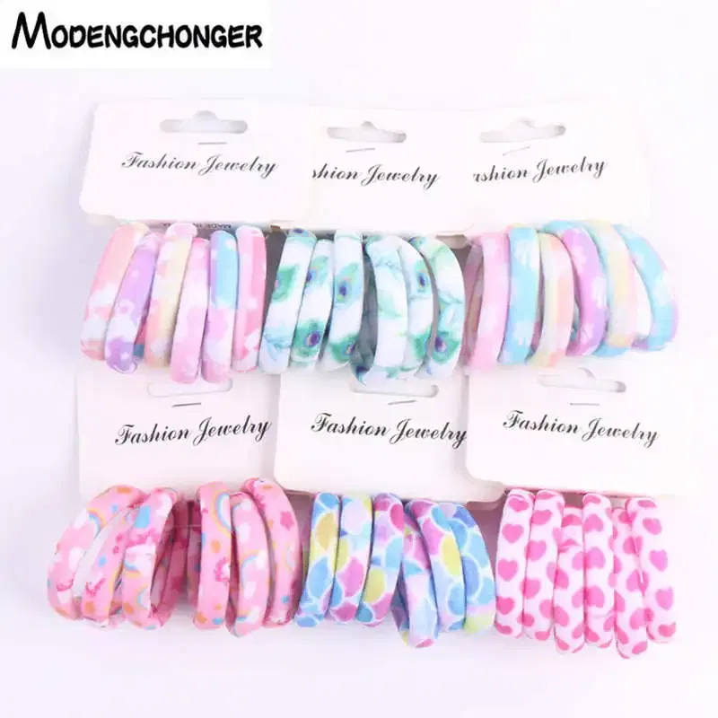Color: black, Ships From: CHINA - 6PCS/Sett Cute Girls Elastic Hair Bands Scrunchies Ponytail Holder Rubber Bands Hair Ties Sweet Kids Hair Rope Hair Accessories