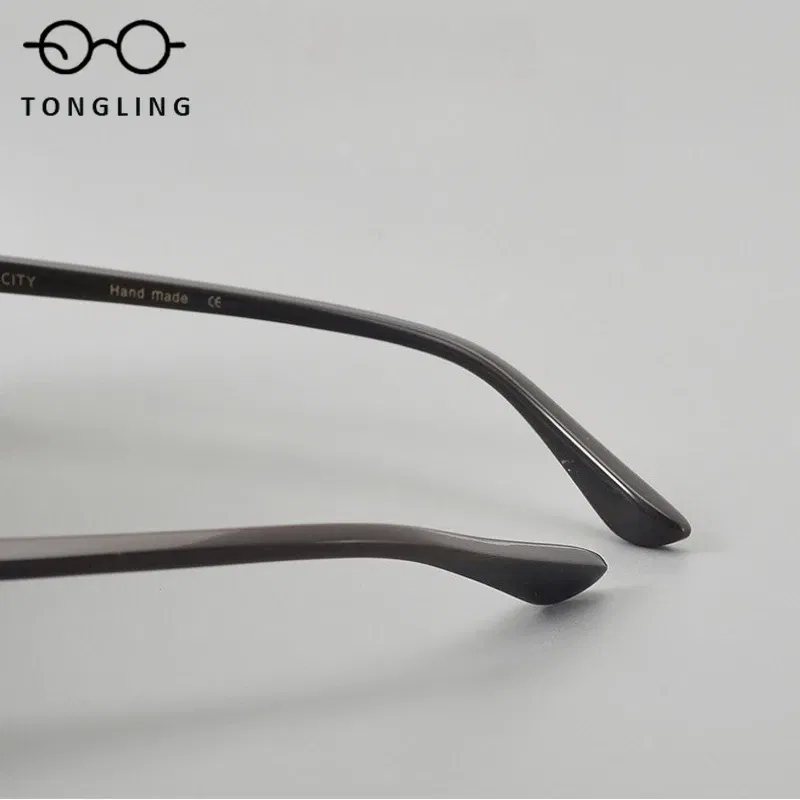 2025New highend pure titanium buffalo horn glasses leg business men casual halfframe glasses support custom prescription glasses