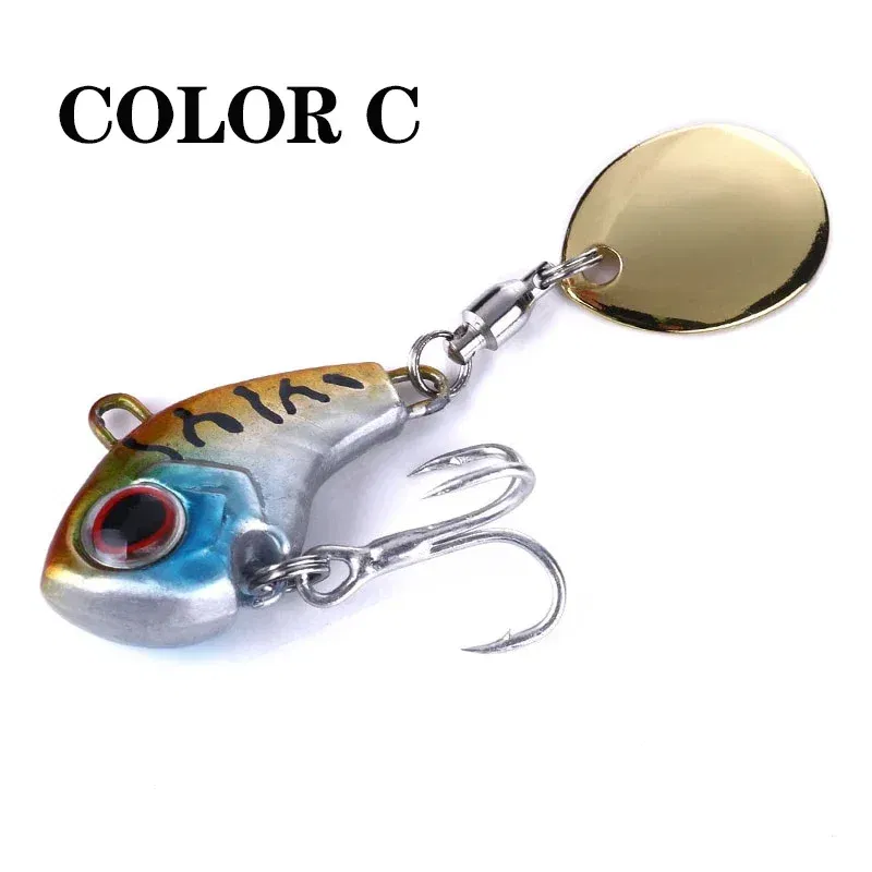 Color: Red, Size: 40mm, Ships From: CHINA - 1Pcs Rotating Metal VIB vibration Bait Spinner Spoon Fishing Lures 8g/16g/21g Jigs Trout Wobbler Fishing Hard Baits Tackle Pesca