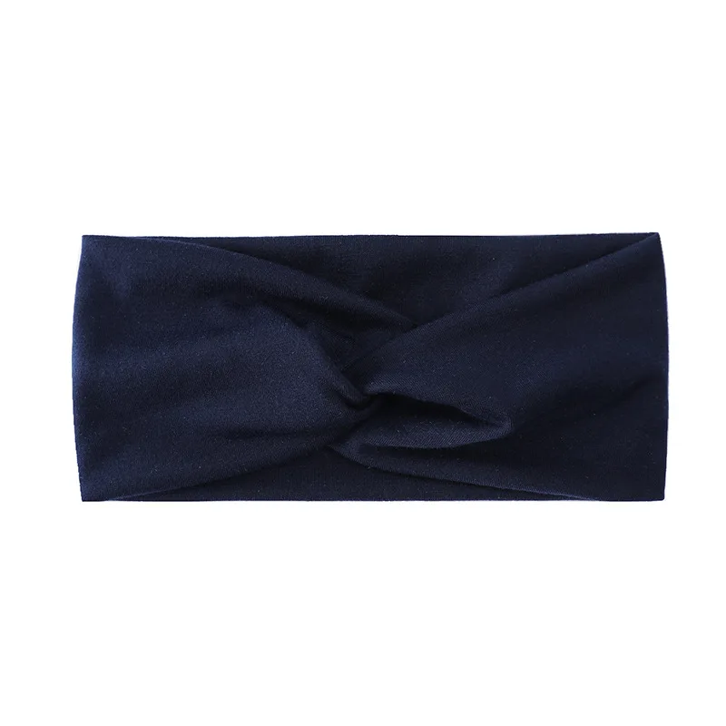 Color: Navy Blue, Ships From: CHINA - Pilates Elastic Hair Bands Yoga Headband Running Cycling Sweatband Turban Makeup Hair Hoop Makeup Headwrap Women