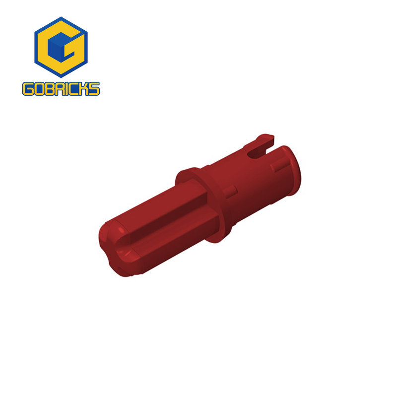 Color: Dark Red - Gobricks 10PCS Bricks Technical Axle 1 with Pin with Friction Ridges Lengthwise Compatible With 43093 Pieces of Toys Parts