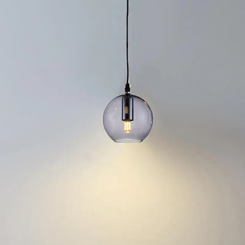 Body Color: Blue, Ships From: CHINA - Nordic bar pendant light simple modern bedroom bedside light exquisite G9 living room light glass light with light bulb