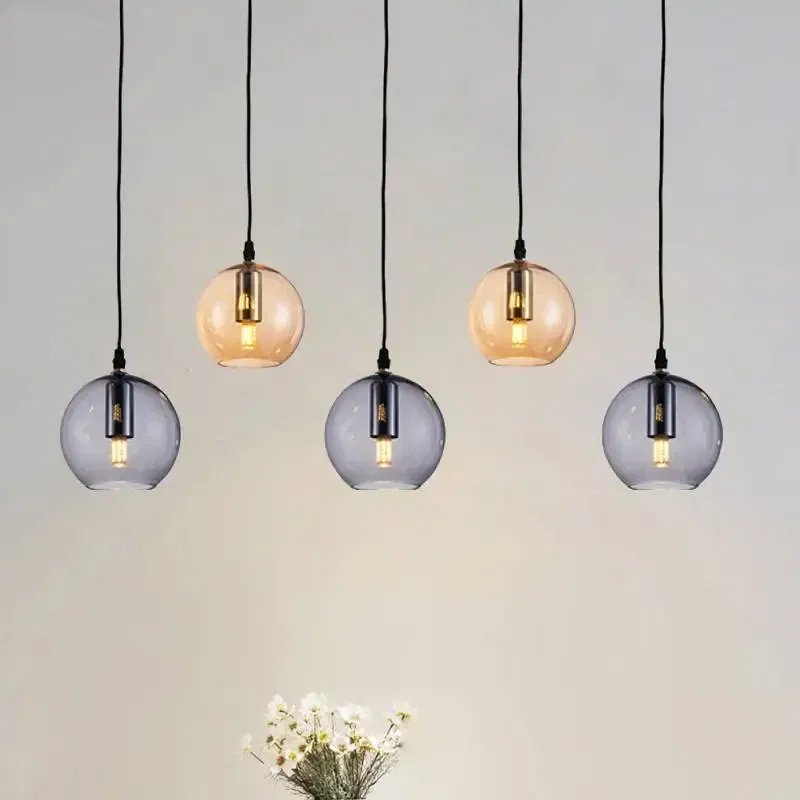 Body Color: Blue, Ships From: CHINA - Nordic bar pendant light simple modern bedroom bedside light exquisite G9 living room light glass light with light bulb