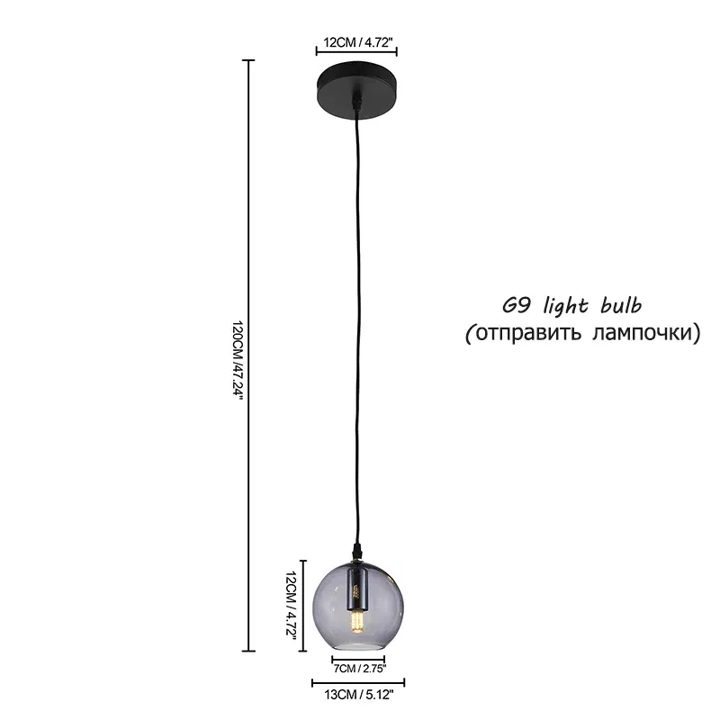 Body Color: Blue, Ships From: CHINA - Nordic bar pendant light simple modern bedroom bedside light exquisite G9 living room light glass light with light bulb