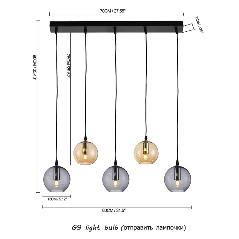 Body Color: Blue, Ships From: CHINA - Nordic bar pendant light simple modern bedroom bedside light exquisite G9 living room light glass light with light bulb