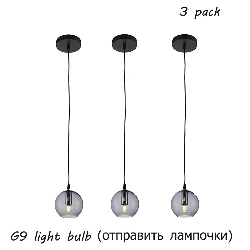 Body Color: Blue, Ships From: CHINA - Nordic bar pendant light simple modern bedroom bedside light exquisite G9 living room light glass light with light bulb