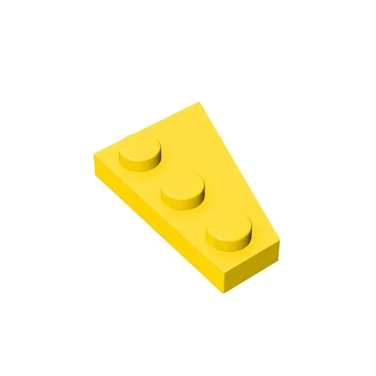Color: WHITE - Gobricks GDS-546 Wedge, Plate 3 x 2 Left compatible with lego 43723 pieces of children's DIY Assemble Building Blocks