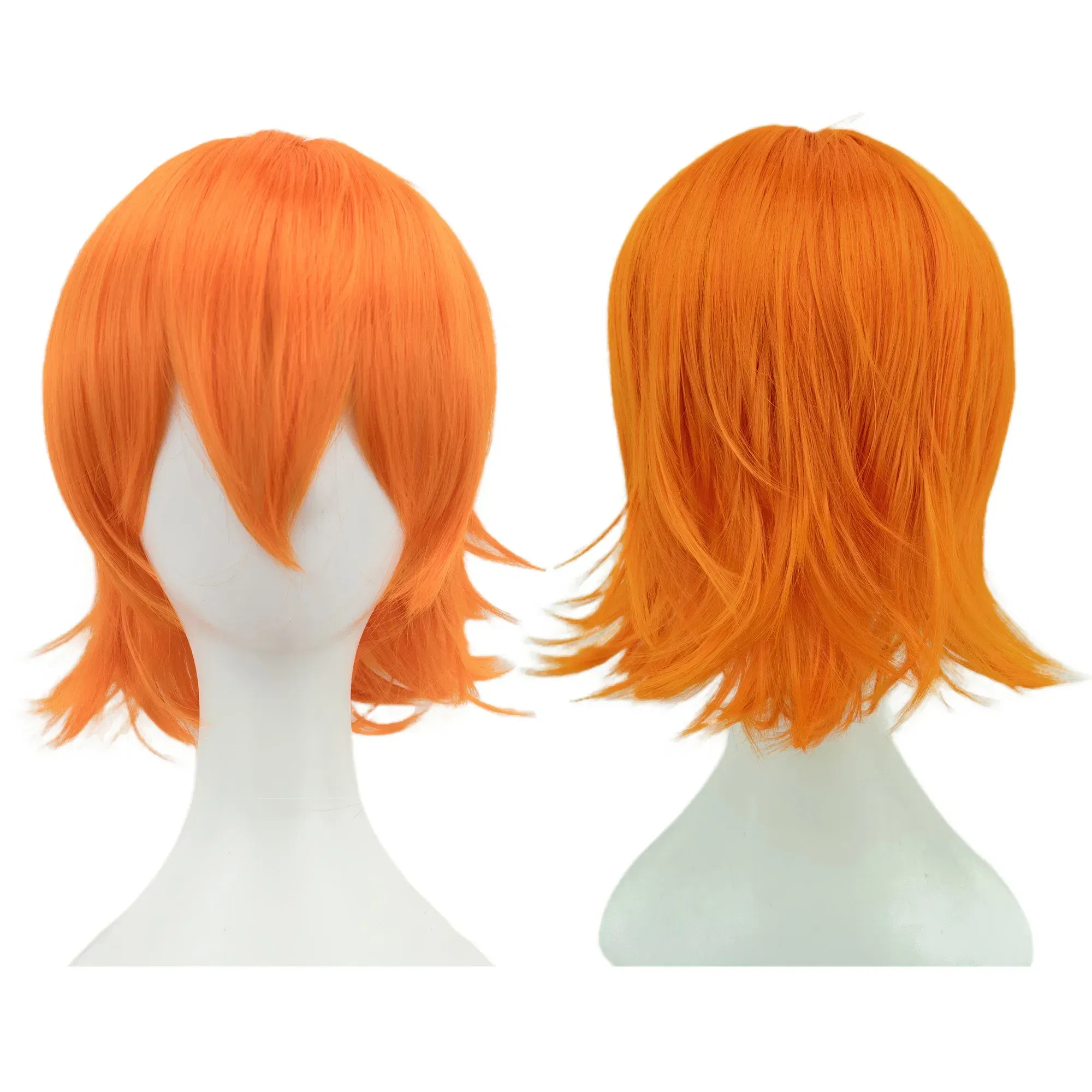 Color: Red, Stretched Length: 12INCHES - Synthetic Hair Unisex Short Cosplay Hair Party BOB Wigs with Bangs Pink Black Purple Halloween Costume Lolita Wig