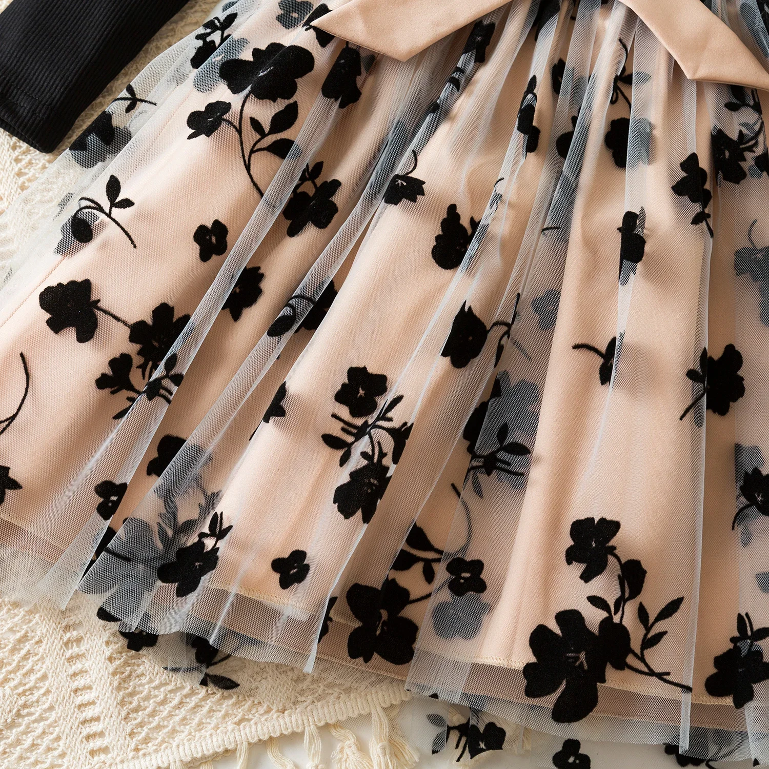 Color: Brown, Kid Size: 7 - Spring Autumn Full Sleeve Dress for Girls 3 to 8 Yrs Flower Girl Dress Children's Casual Clothing New Long Seelve Princess Dress