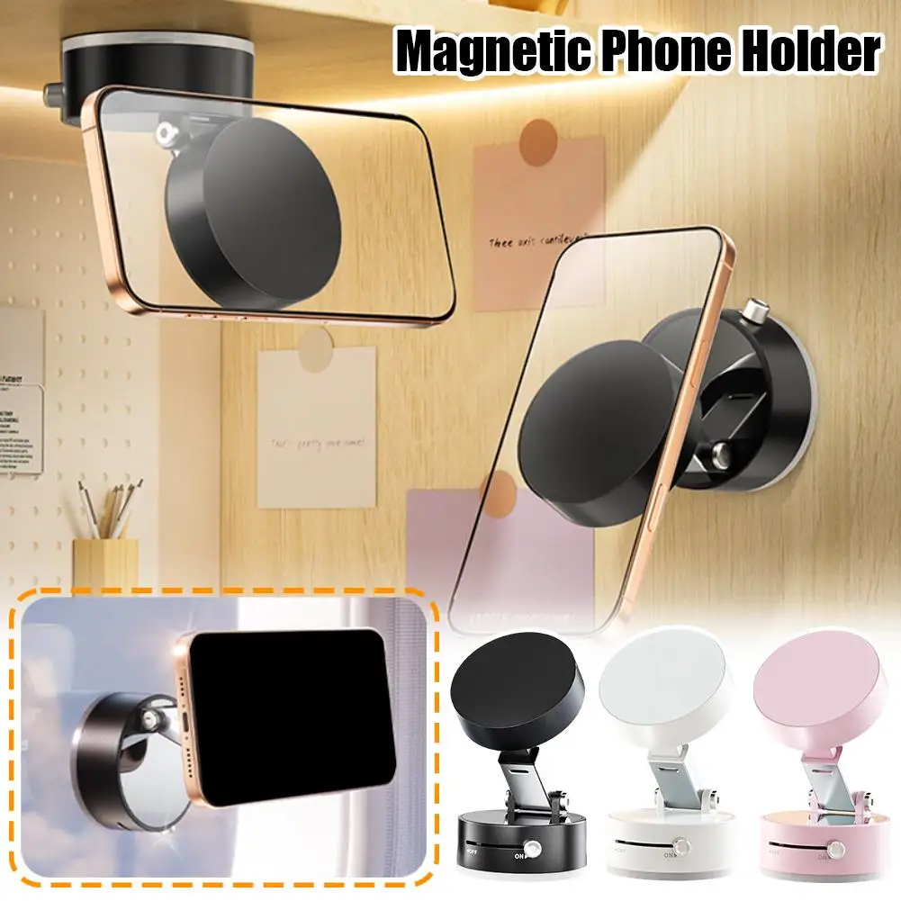 Adjustable Vacuum Suction Cup Magnetic Phone Holder Lazy Multi-functional Foldable Storage Holder Vacuum Suction Phone Holder