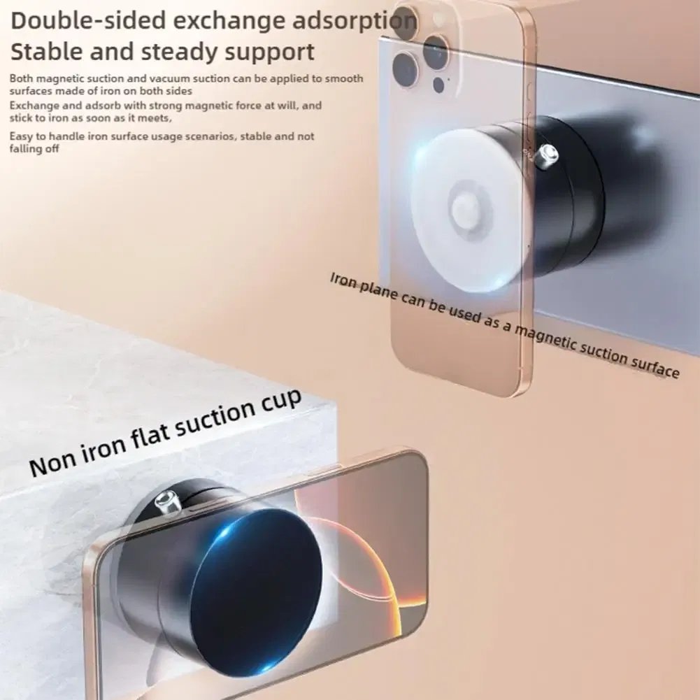 Adjustable Vacuum Suction Cup Magnetic Phone Holder Lazy Multi-functional Foldable Storage Holder Vacuum Suction Phone Holder