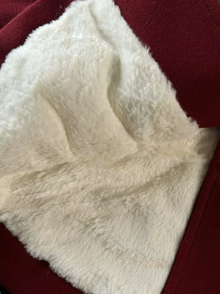 Color: Red, Kid Size: 9 - autumn winter red Big fur collar baby girls wool long coats child Christmas Thick velvet outwear kids New Warm jacket overcoat