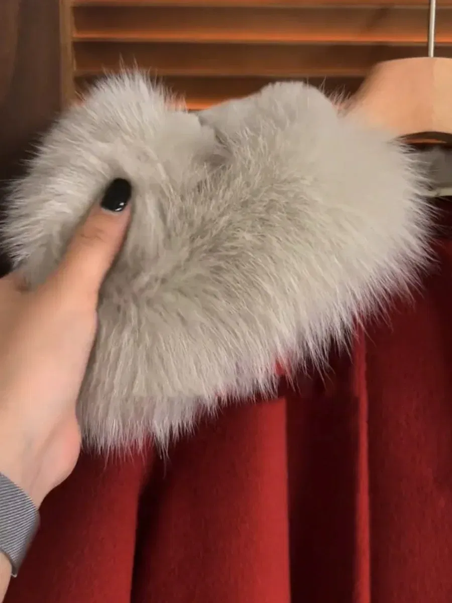 Color: Red, Kid Size: 9 - autumn winter red Big fur collar baby girls wool long coats child Christmas Thick velvet outwear kids New Warm jacket overcoat