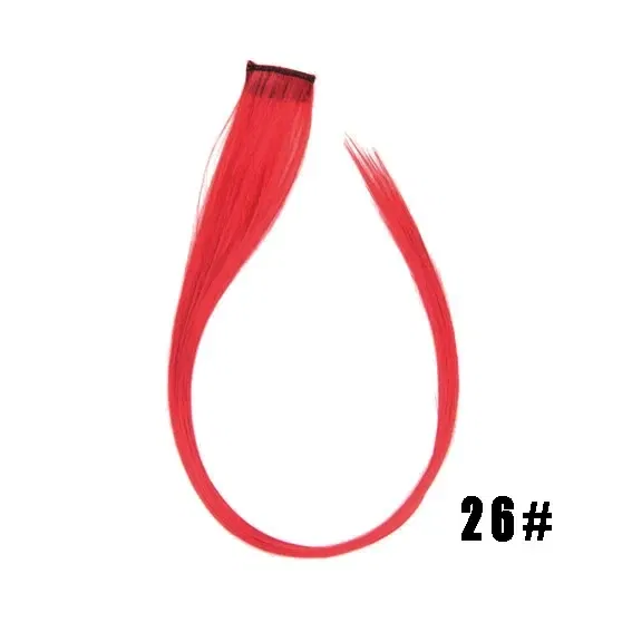 Color: T1/27, Stretched Length: 22inches - Synthetic Clip-in Hair Extensions 22" Long Colorful Straight Hair Pieces Synthetic Hairpieces for Daily Festival Party