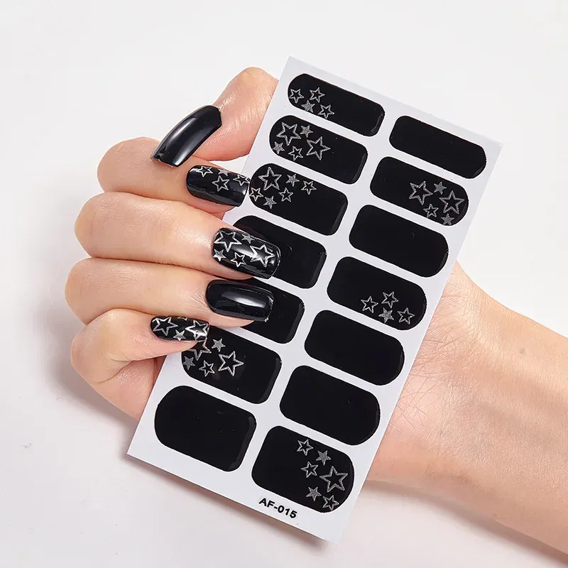 Color: Blue White - Designer Nail Decals Sticker For Nails Foil Nail Art Stickers 2020 Fashion Nail Minimalist Design Minimalist Design