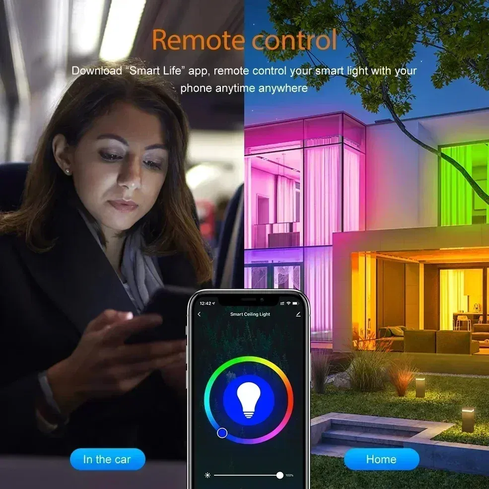 Color: Beige, Bundle: Bundle7 - TNCE Tuya E27 Bulb WIFI Zigbee Bluetooth, Dimmable Light LED lamps 2700-6500k RGB, Smart Life APP, Voice with Alexa Google Home