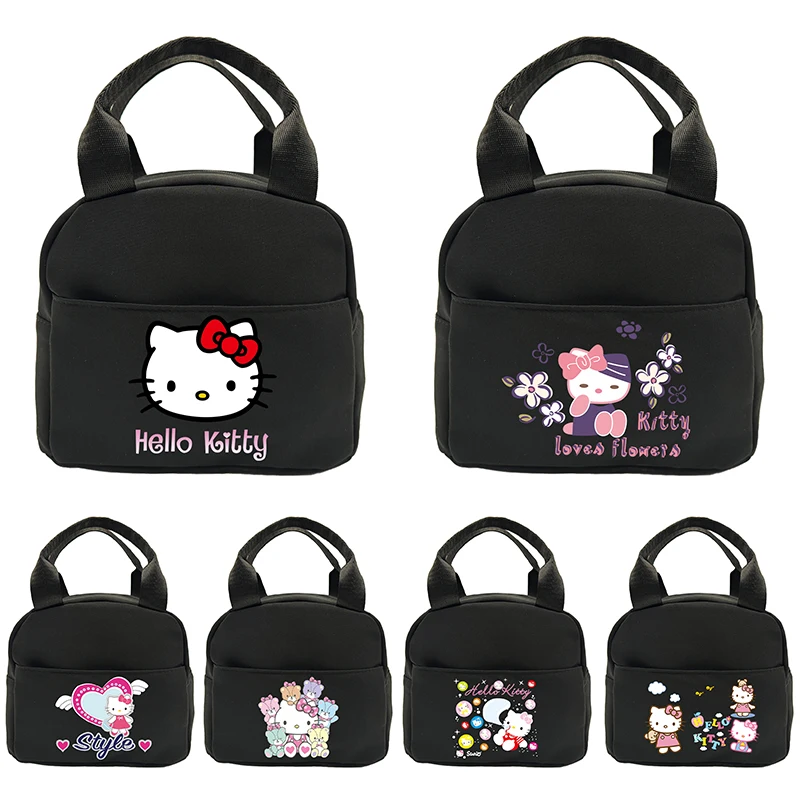Color: Brown - Hello Kitty Children's Lunch Bag Primary School Lunch Box Bag Children's Best Gift Cartoon Mochila Best Gift for Children