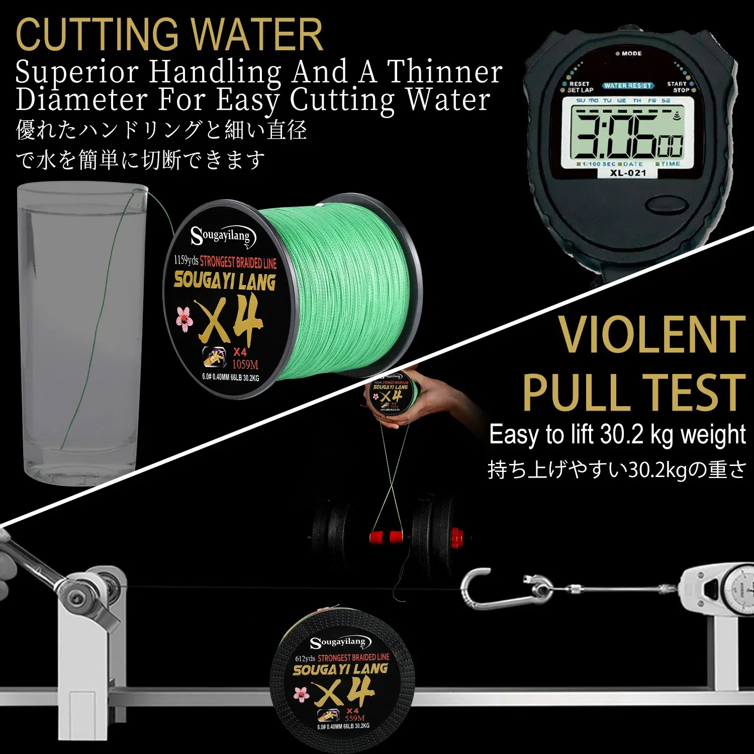 Color: Blue, Line Number: 0.4 - Sougayilang Braided Line 4X 100/300m 5 Color All for Fishing Line MaxDrag 66LB Multifilament PE Line for Saltwater Sea Fishing