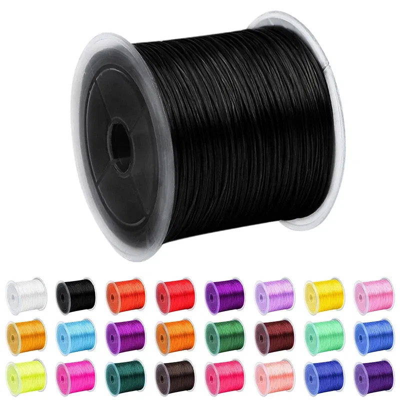 Color: Gold, Size: S - DIY Fishing Lines Elastic Crystal Beading String Stretchable Thread For Bracelet Necklace Nylon Rubber Jewelry Making Supplies