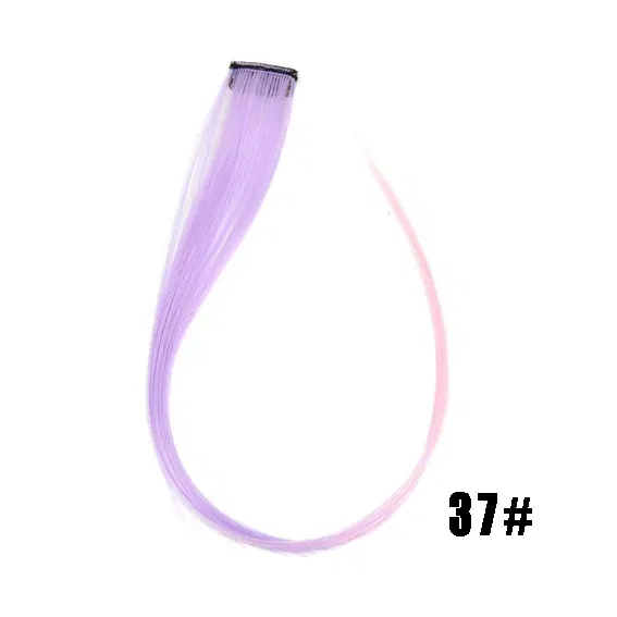 Color: #2, Stretched Length: 22inches - Synthetic Clip-in Hair Extensions 22" Long Colorful Straight Hair Pieces Synthetic Hairpieces for Daily Festival Party