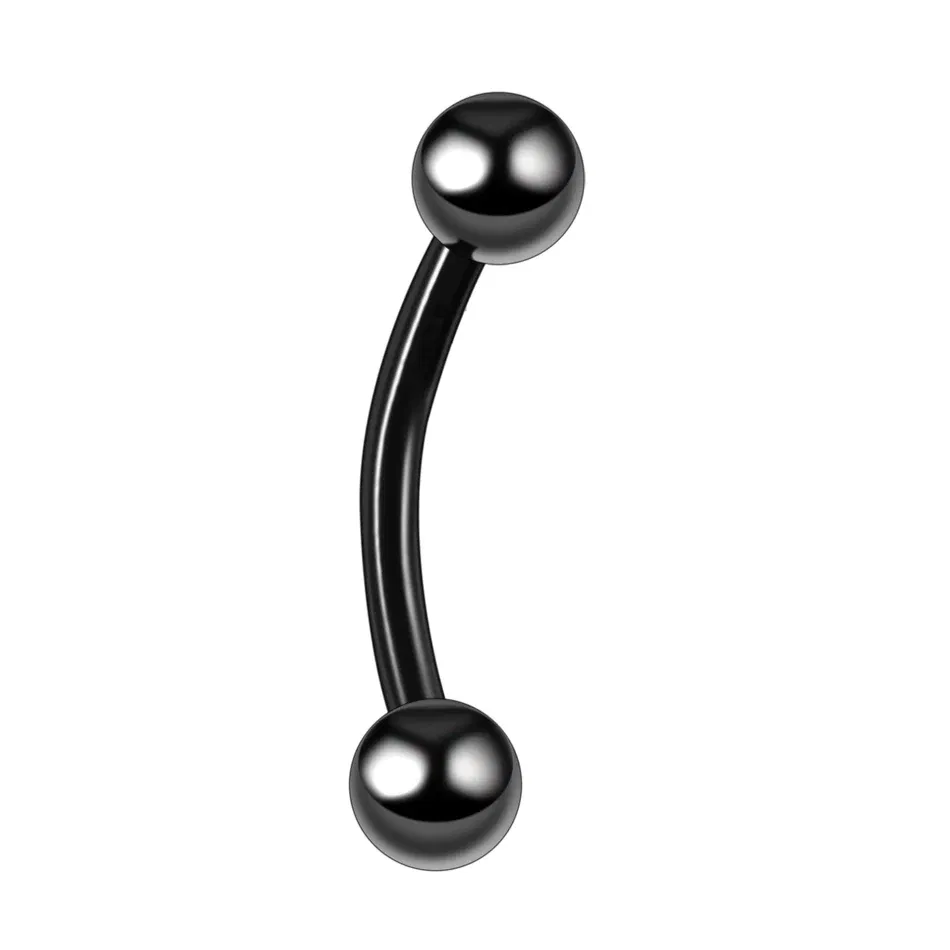 Metal color: Gold-color, Main Stone Color: green - G23 Titanium Epoxy Curved Barbells Eyebrow Rings Piercing Curved Bar Banana Eyebrow Ear Cartilage Tragus Body Piercing Jewelry